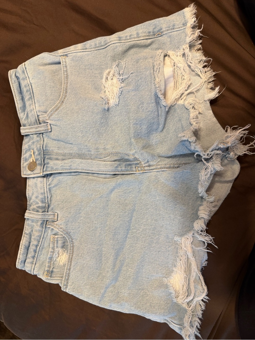 Hollister Light Wash Distressed Denim Shorts
